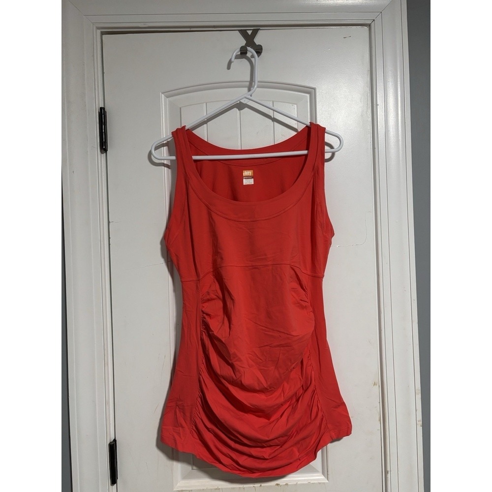 LUCY Supplex Nylon Blend Salmon Gathered-Front Pullover Workout Tank Women's XL